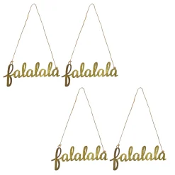 Christmas Ornament-National Tree Company 9" Hgtv Home Collection Falalala Metal Ornament Set
