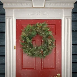25" To 36" Wreath-National Tree Company 28" Hgtv Home Collection Pre-Lit Black Tie Cedar Wreath