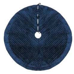 Christmas Tree Skirt-National Tree Company 60" Hgtv Home Collection Quilted Velvet Tree Skirt, Blue