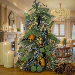 Christmas Greenery-National Tree Company 26" Hgtv Home Collection Swiss Chic Topiary Tree
