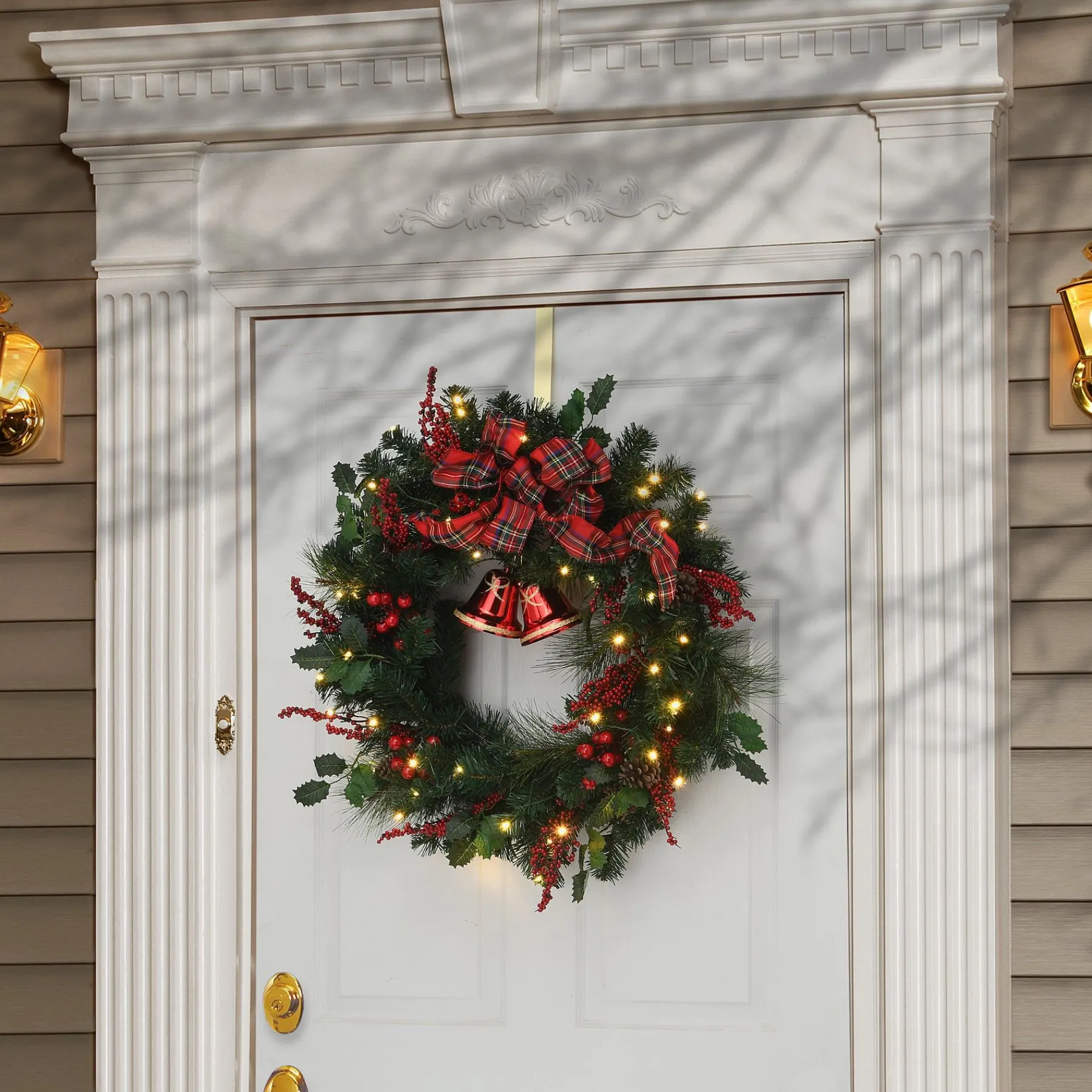 25" To 36" Wreath-National Tree Company 30" Holiday Plaid Bow Prelit Wreath