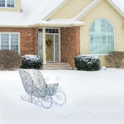 Christmas Outdoor Accessories-National Tree Company 36" Ice Crystal Bead Sleigh With Led Lights