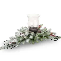 Christmas Greenery-National Tree Company 30 In Dunhill(R) Fir Centerpiece And Candle Holder