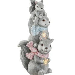 Christmas Accessories-National Tree Company 19" Led Squirrel Trio Fuguerine