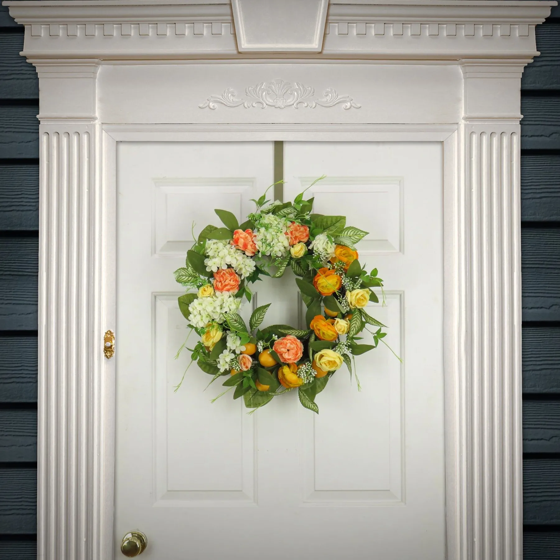 Flower Wreaths-National Tree Company 24" Lemons, Hydrangeas And Buttercups Wreath