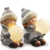 Christmas Accessories-National Tree Company 5.5" Lighted Boy & Girl Decor Piece
