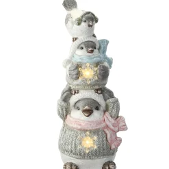 Christmas Accessories-National Tree Company 18" Lighted Stacked Bird Trio