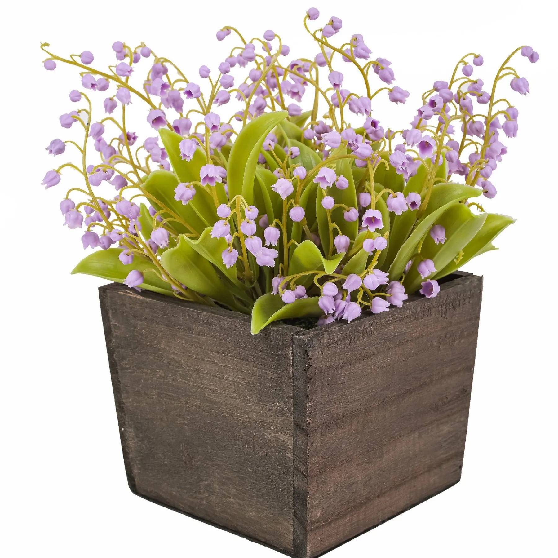 Potted Flower Plants-National Tree Company 10" Mauve Lily-Of-The-Valley Flowers In Wood Box