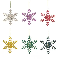 Christmas Ornament-National Tree Company 6 Piece Hgtv Home Collection Beaded Snowflake Ornaments