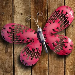 Home & Garden Decor-National Tree Company 18" Pink Butterfly Wall Decoration