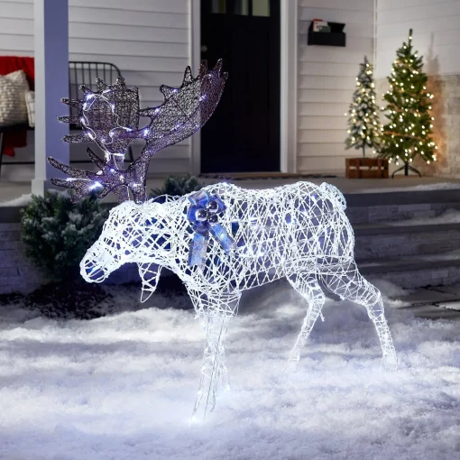 Christmas Outdoor Accessories-National Tree Company 50" Pre-Lit Moose Decoration
