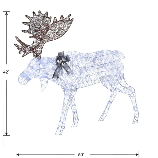 Christmas Outdoor Accessories-National Tree Company 50" Pre-Lit Moose Decoration