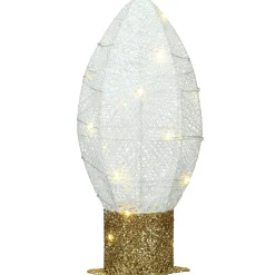 Christmas Outdoor Accessories-National Tree Company 20" Pre-Lit White Christmas Light Bulb Decoration