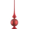 Christmas Accessories-National Tree Company 15" Red Glass Christmas Tree Topper