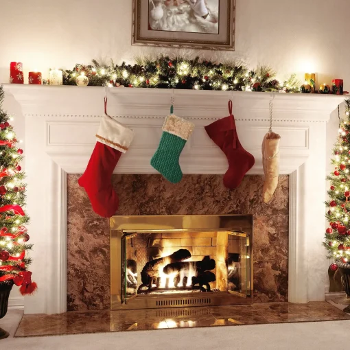Christmas Stockings-National Tree Company 19" Rural Homestead Collection Quilted Stocking