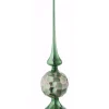 Christmas Accessories-National Tree Company 15" Sage Green Glass Christmas Tree Topper