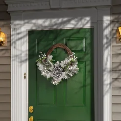 21" To 24" Wreath-National Tree Company 22" Snowy Christmas Wreath With Bow