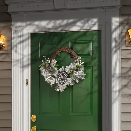 21" To 24" Wreath-National Tree Company 22" Snowy Christmas Wreath With Bow