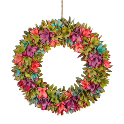 Flower Wreaths-National Tree Company 18" Spring Floral Pastels Wreath