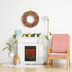Flower Wreaths-National Tree Company 18" Spring Floral Pastels Wreath