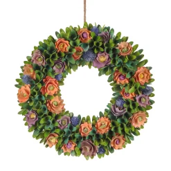Flower Wreaths-National Tree Company 18" Spring Pastels Floral Wreath