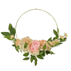 National Tree Company Home & Garden Decor^18" Spring Peony And Rose Hoop Wreath