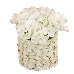 National Tree Company Flower Bouquets^10" White Hydrangea Bouquet In White Basket