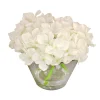 Flower Bouquets-National Tree Company 8" White Hydrangea Bouquet In Glass Vase