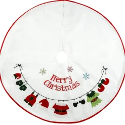 Christmas Tree Skirt-National Tree Company 48" White "Merry Christmas" Tree Skirt