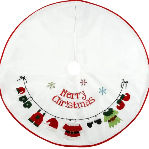 Christmas Tree Skirt-National Tree Company 48" White "Merry Christmas" Tree Skirt