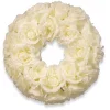 Flower Wreaths-National Tree Company 17" White Rose Wreath
