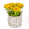 Flower Bouquets-National Tree Company 10" Yellow Anemone Flower Bouquet In White Basket