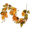 Harvest Garland-National Tree Company Artificial Autumn Garland, Green And Orange, Made With Sunflowers, Pinecones, Berry Clusters, Maple Leaves, Autumn Collection, 6 Ft