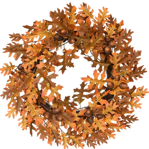 Harvest Wreath-National Tree Company Artificial Autumn Wreath, Decorated With Acorns, Oak Leaves, Autumn Collection, 24 In
