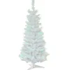 Unlit-National Tree Company Artificial Christmas Tree, White Tinsel, Includes Stand, 3 Feet