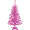 Under 5Ft-National Tree Company Artificial Christmas Tree, Pink Tinsel, Includes Stand, 3 Feet