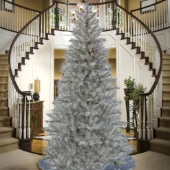 7Ft - 9Ft-National Tree Company Artificial Crystal Pine Hinged Christmas Tree, Pre-Lit With Dual Colored Led Lights, Plug In, 9 Ft
