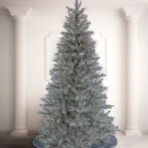 10Ft And Taller-National Tree Company Artificial Crystal Pine Hinged Christmas Tree, Pre-Lit With Dual Colored Led Lights, Plug In, 10 Ft