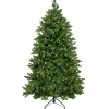National Tree Company Full^Artificial Feel Real Rockport Hinged Christmas Tree, Realistic Branches, Pre-Lit With Powerconnect Lights, Plug In, 9 Ft