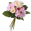 Flower Bouquets-National Tree Company Artificial Floral Bouquet, Vine Stem Base, Decorated With Purple Roses And White Orchid Blooms, Leafy Greens, Spring Collection, 13 Inches