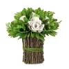 Flower Bouquets-National Tree Company Artificial Floral Bundle, Cream, Decorated With Floral Blooms, Twig Base, Spring Collection, 9 Inches