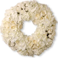 Valentine'S Day Wreath-National Tree Company Artificial Floral Wreath, White, Decorated With Roses And Hydrangea Blooms, Valentine'S Day Collection, 18 Inches