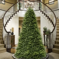 Unlit-National Tree Company Artificial Full Christmas Tree, Green, Dunhill Fir, Includes Stand, 12 Feet