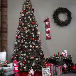 Unlit-National Tree Company Artificial Full Christmas Tree, Green, Dunhill Fir, Includes Stand, 14 Feet