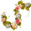 Flower Garlands / Swag-National Tree Company Artificial Hanging Garland, Vine Stem Base, Decorated With Multicolor Hydrangea, Rose And Dahlia Blooms, Berry Clusters, Leafy Greens, Spring Collection, 70 Inches