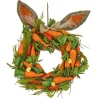 Easter Wreath-National Tree Company Artificial Hanging Wreath, Foam Ring Base, Decorated With Bunny Ears, Carrots, Leafy Greens, Includes Hanging Loop, Easter Collection, 21 Inches