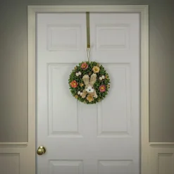 Easter Wreath-National Tree Company Artificial Hanging Wreath, Foam Ring Base, Decorated With Colorful Flower Blooms, Pastel Eggs, Bunny, Easter Collection, 13 Inches