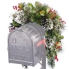 Christmas Greenery-National Tree Company Artificial Mailbox Swag Decoration, Green, Wintry Pine, Decorated With Frosted Branches, Berry Clusters, Pine Cones, Christmas Collection, 3 Feet