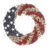 Patriotic Wreath-National Tree Company Artificial Patriotic Wreath Decoration Red Decorated With Red White And Blue Berry Clusters White Stars Fourth Of July Collection 19 Inches