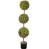 Topiaries / Shurbs-National Tree Company Artificial Potted Three Ball Topiary, Boxwood, Includes Black Pot Base, Spring Collection, 4 Feet